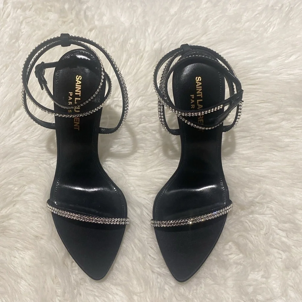 GEORGIA SANDALS IN CREPE SATIN WITH RHINESTONES size 37EU